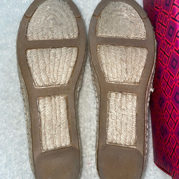 Tory Burch Ivory Leather Textile Lonnie Espadrille Flats - Picture 3 of 5